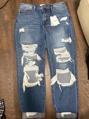 Ceros Distressed Blue Boyfriend Jeans